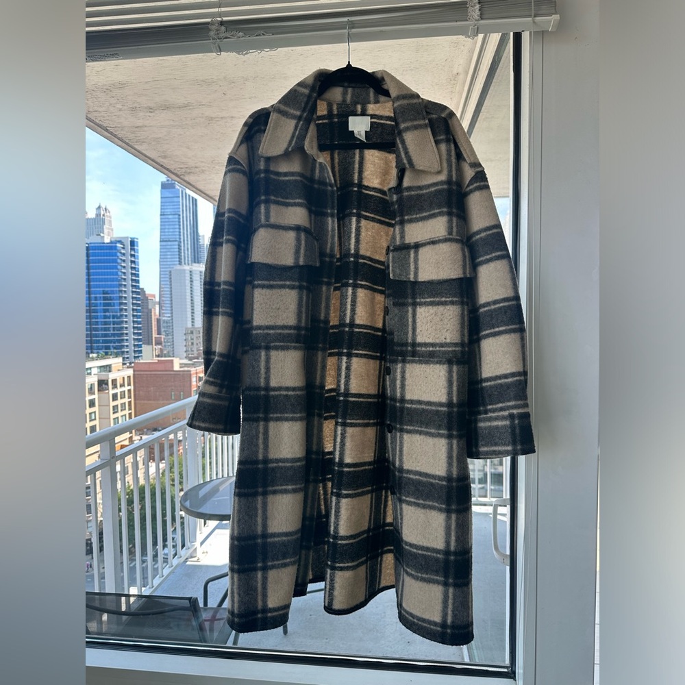 H&M Long Plaid Shacket
